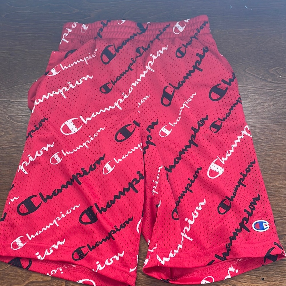 Champion red shorts youth large worn a few times